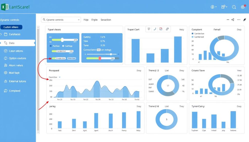 Advanced Excel financial dashboard with dynamic controls and automated data connections