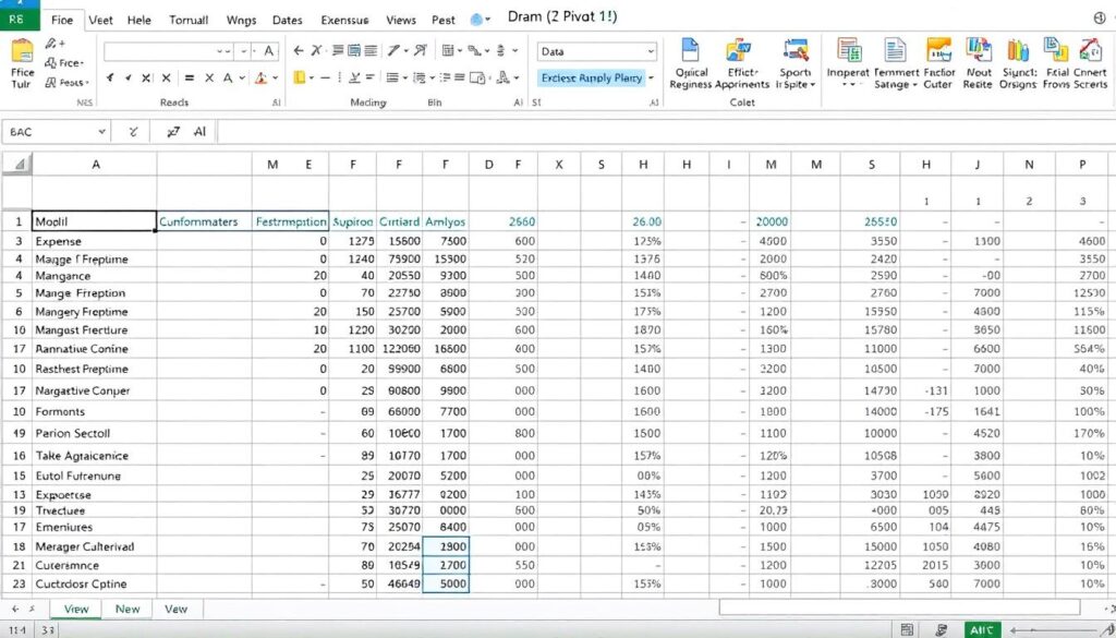 Advanced Excel techniques for financial business management showing formulas and functions
