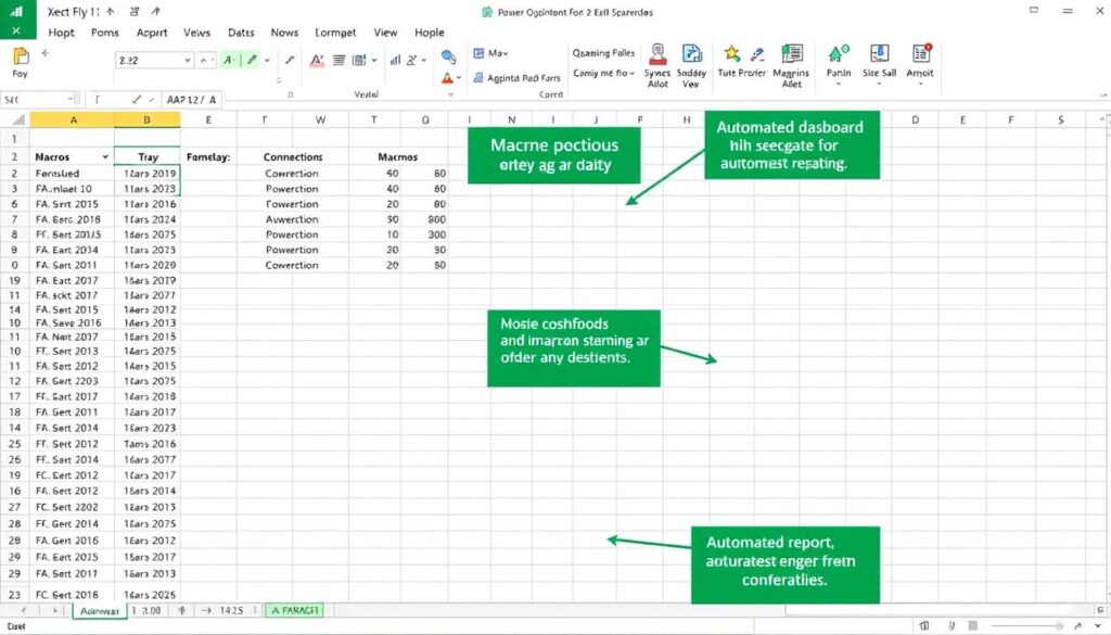 Automated business finance tracking spreadsheet with formulas