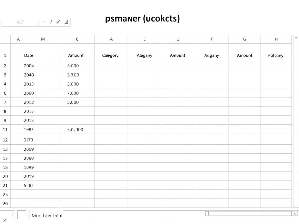 Basic business expense tracker Excel template showing simple layout with expense categories