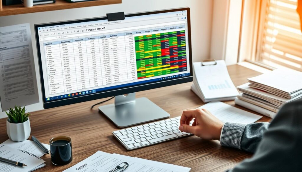 Business professional implementing spreadsheet best practices