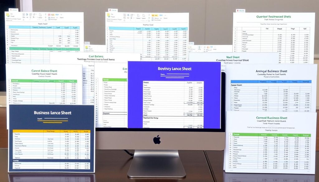 Collection of business balance sheet Excel templates for different business needs