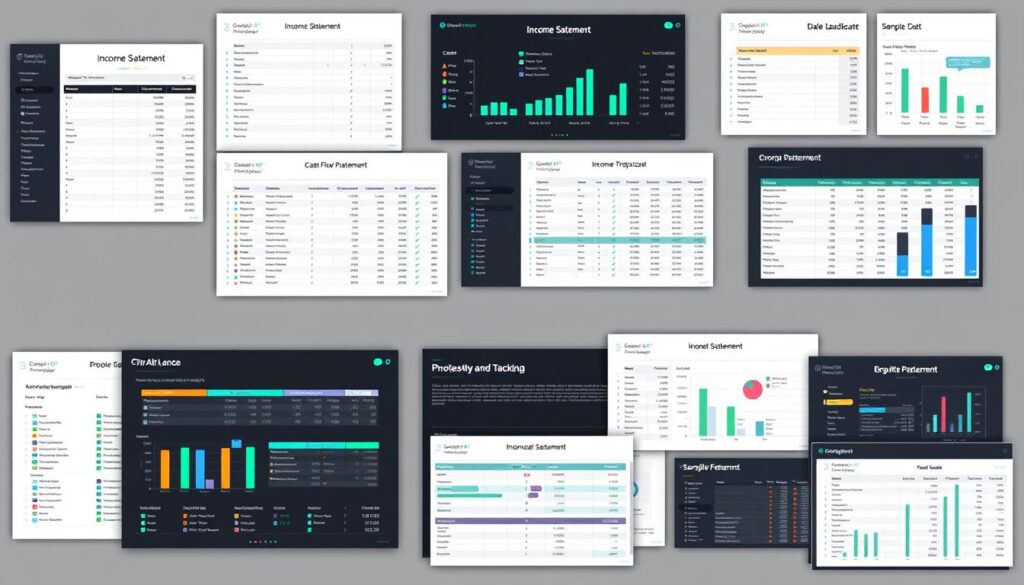 Collection of business finance tracking spreadsheet templates