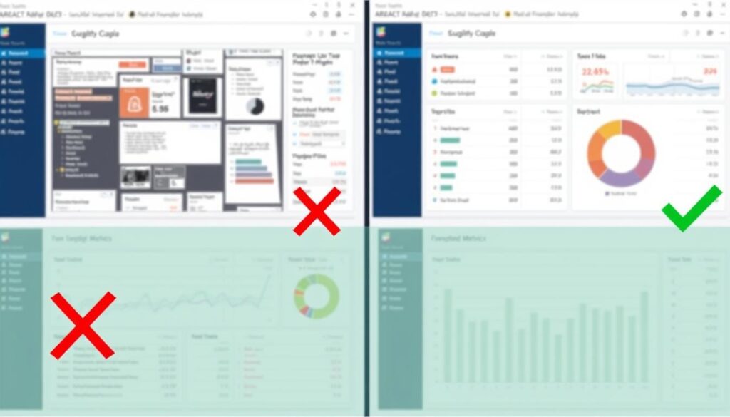 Common mistakes in financial dashboard design with corrections