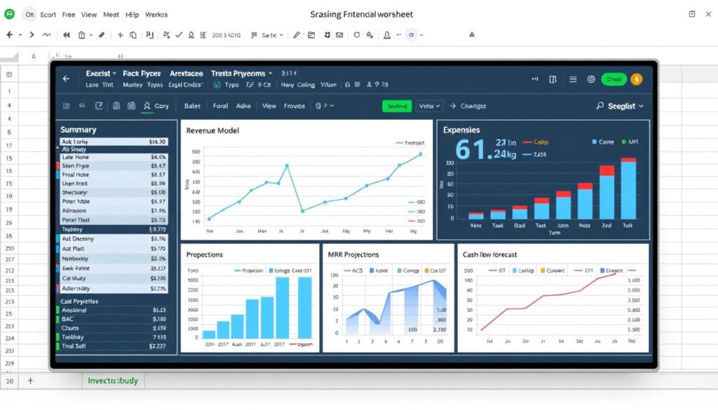 Complete business financial forecast Excel model for SaaS company case study