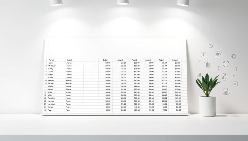 Excel budget template categories