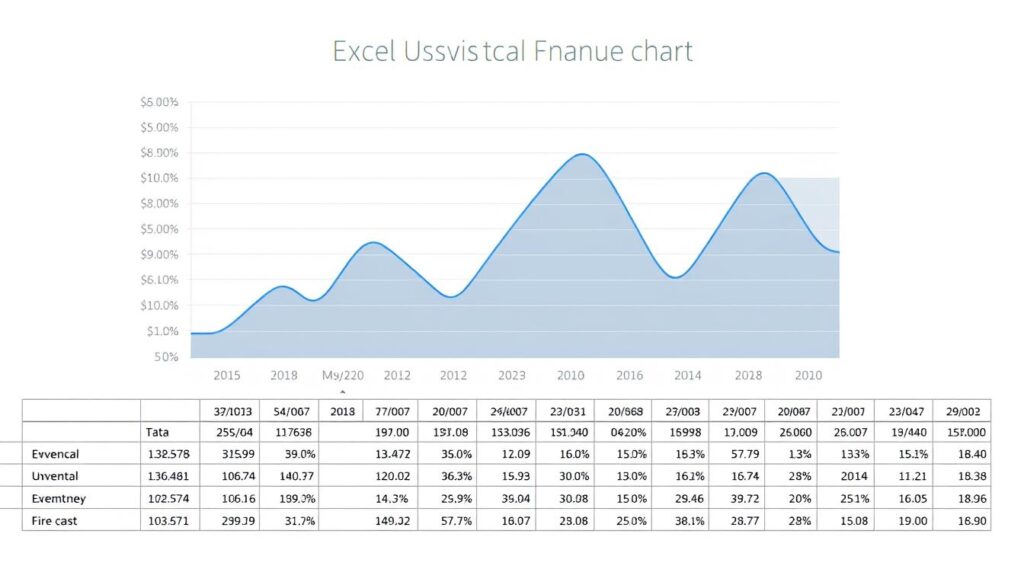 Excel chart showing business financial seasonality patterns in revenue forecast
