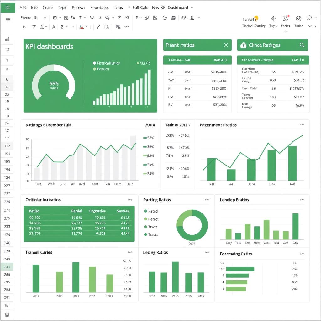 Financial KPI dashboard Excel template screenshot