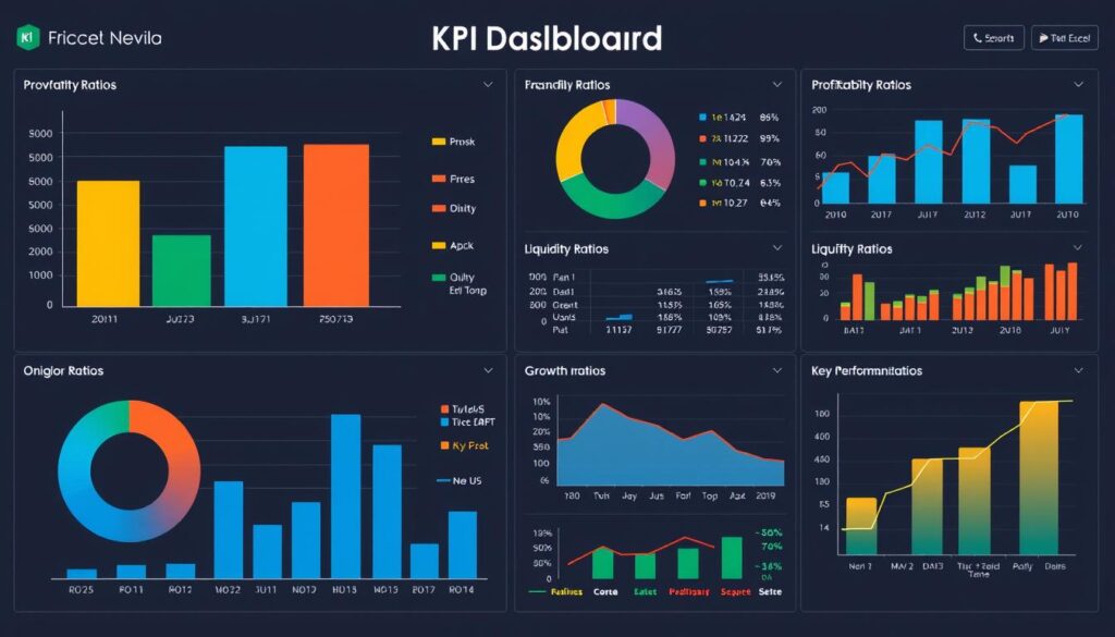 Financial KPI dashboard spreadsheet for business finance tracking