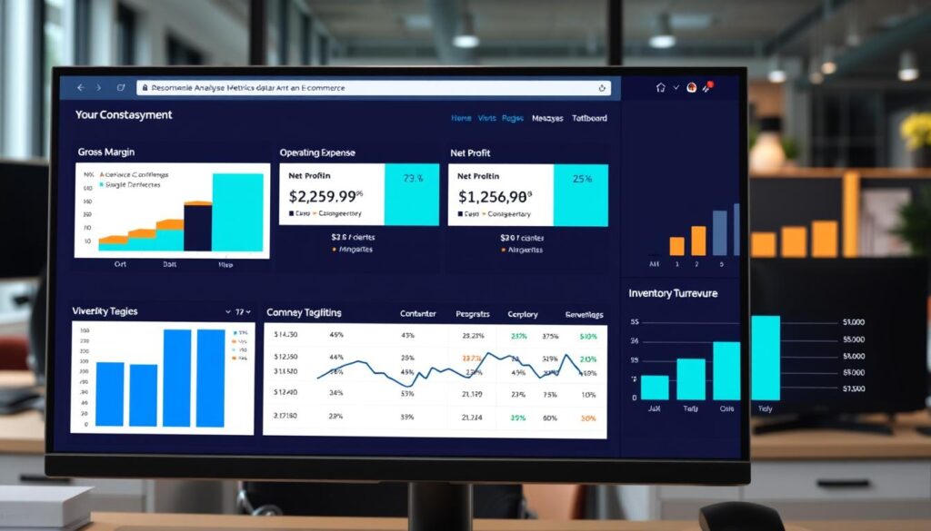 Financial analysis dashboard showing business performance metrics