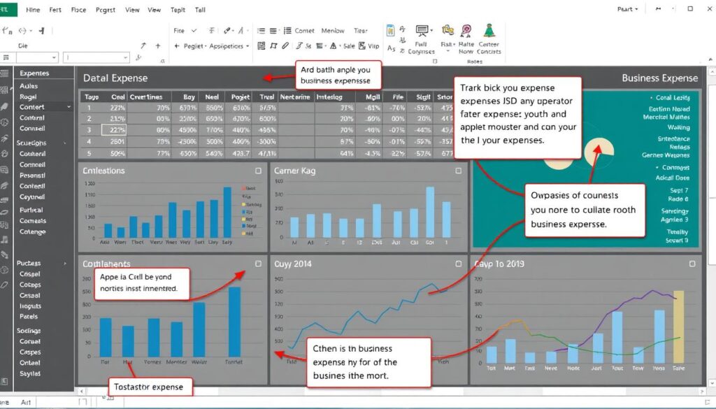 Financial analysis dashboard showing expense data transformed into business insights