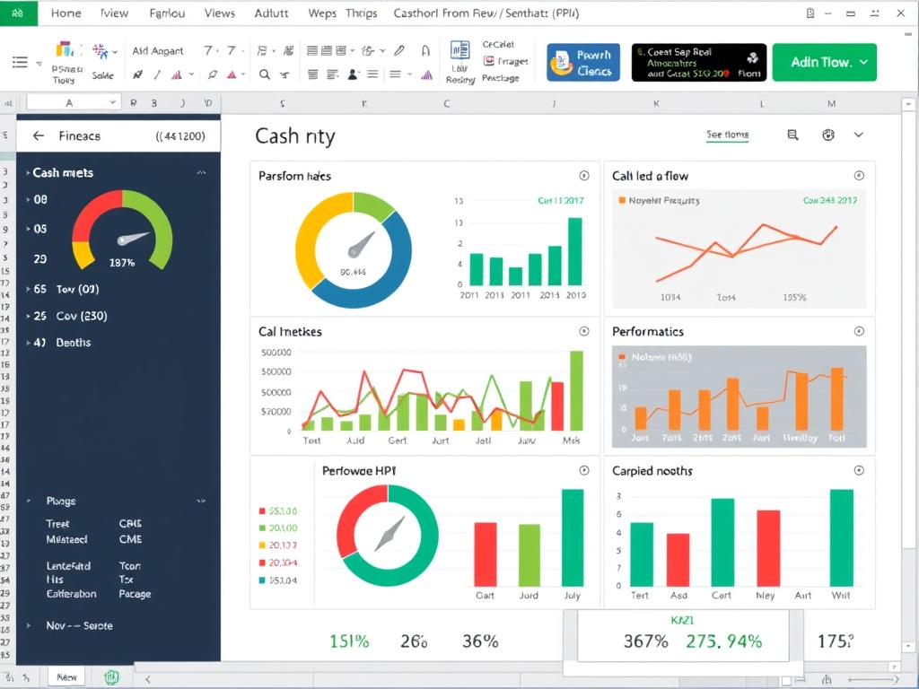 KPI dashboard from business cash flow management excel template