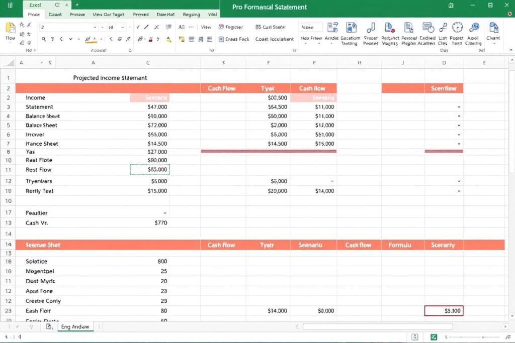 Pro Forma Financial Statements Template preview showing projected financial performance