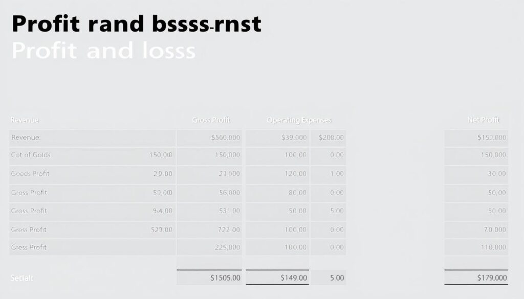Profit and loss statement template for business finance tracking
