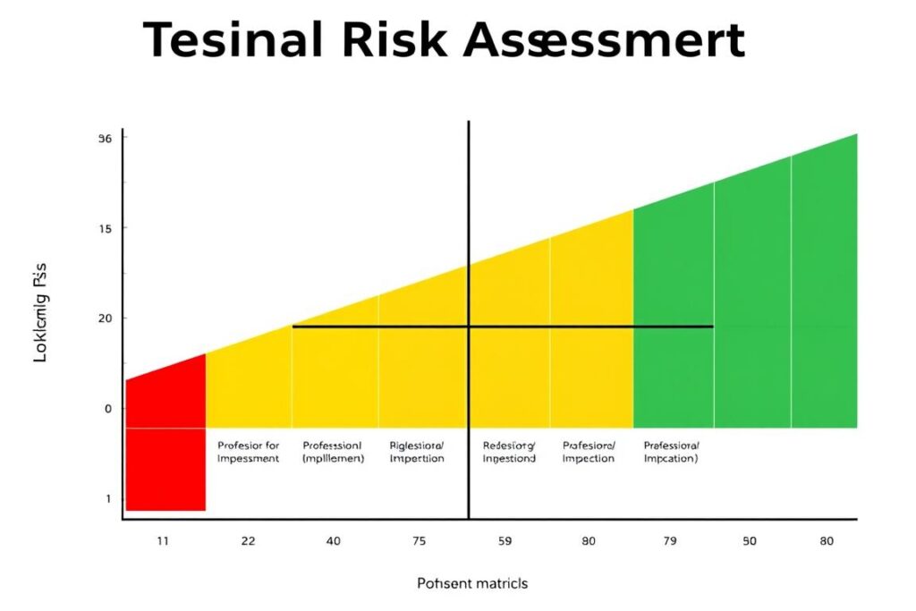 Risk assessment matrix showing likelihood and impact categories