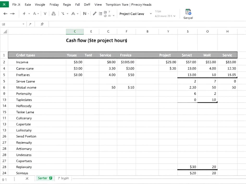 Service business cash flow template showing business cash flow management excel template for service companies