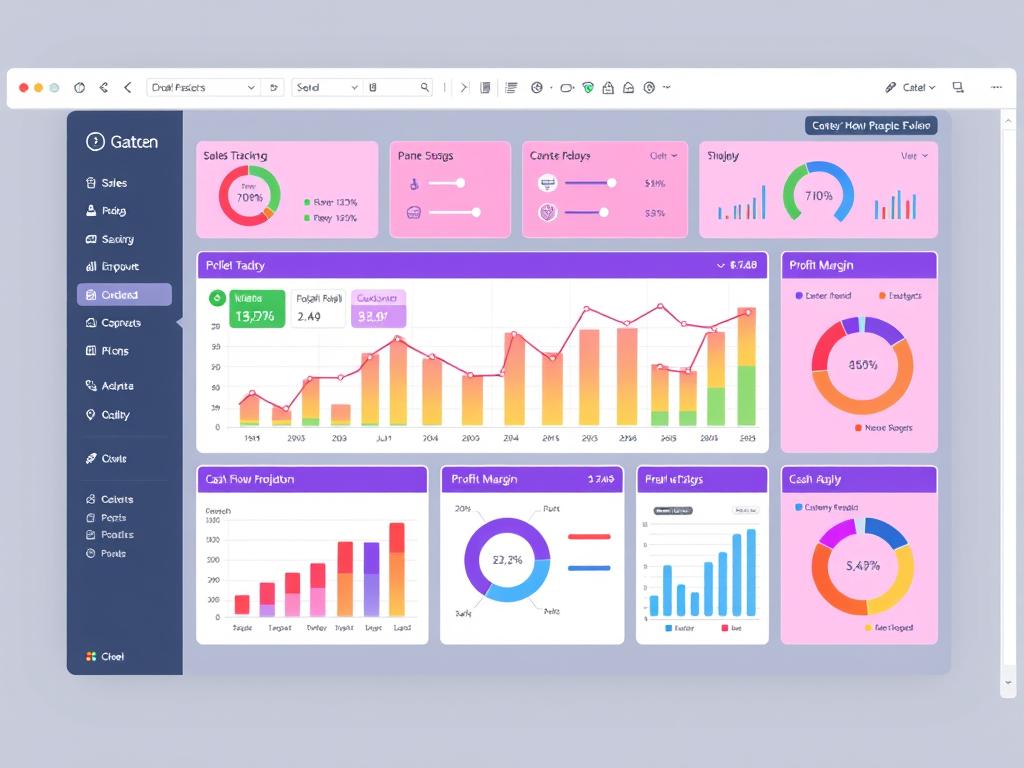 Small business financial dashboard template with comprehensive metrics tracking