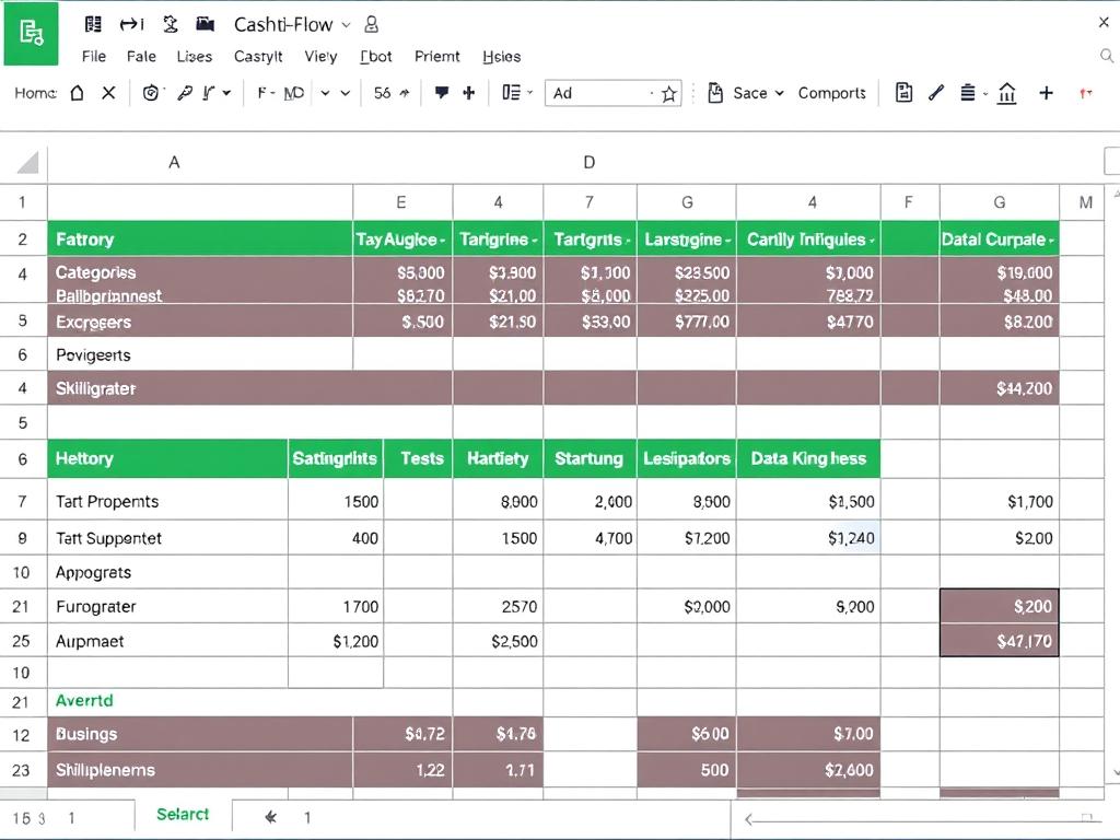 Startup cash flow template screenshot showing business cash flow management excel template for new businesses