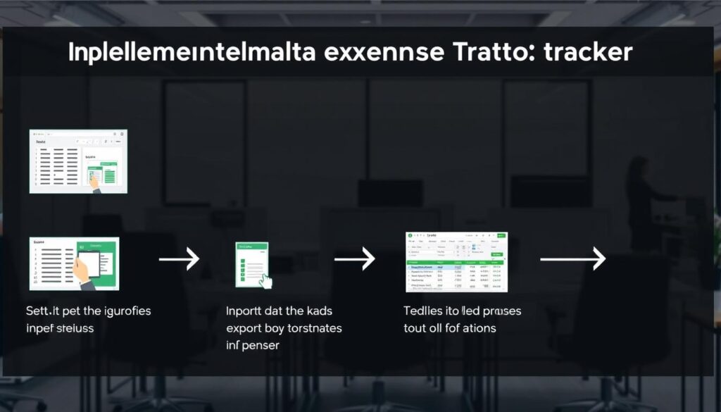 Step-by-step implementation of business expense tracker showing setup process