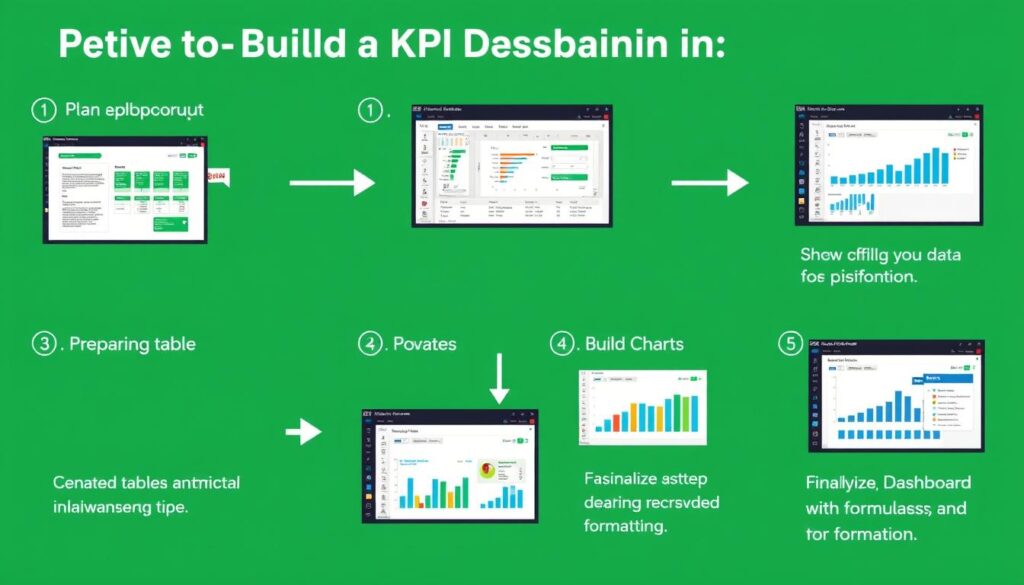 Step-by-step process of building KPI dashboard in Excel