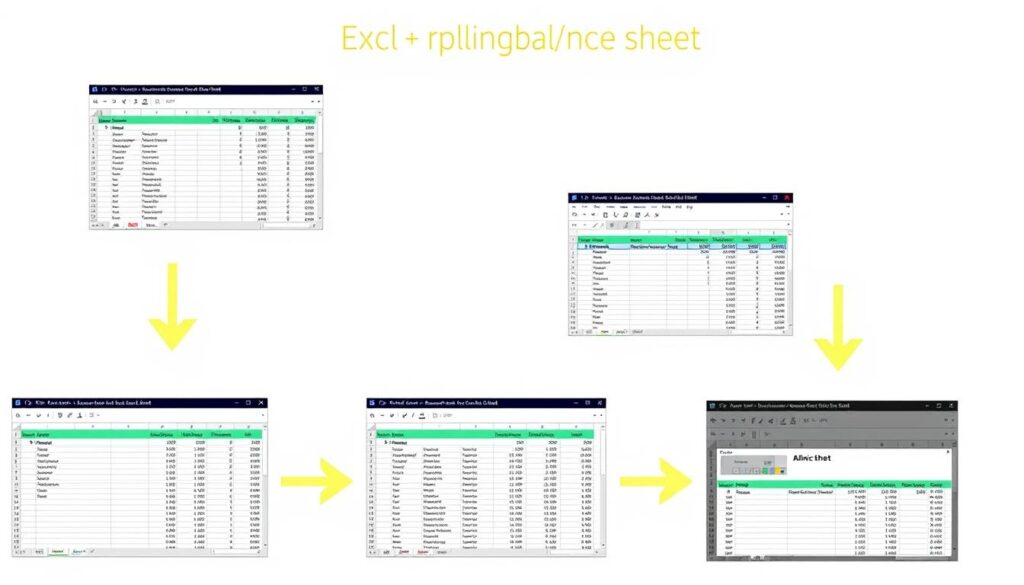 Step-by-step process of completing a business balance sheet in Excel
