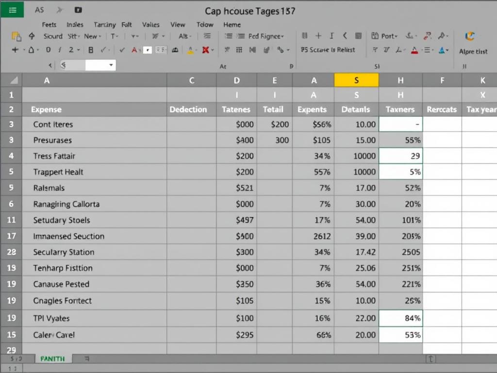 Tax-optimized business expense template with tax categories and deduction tracking