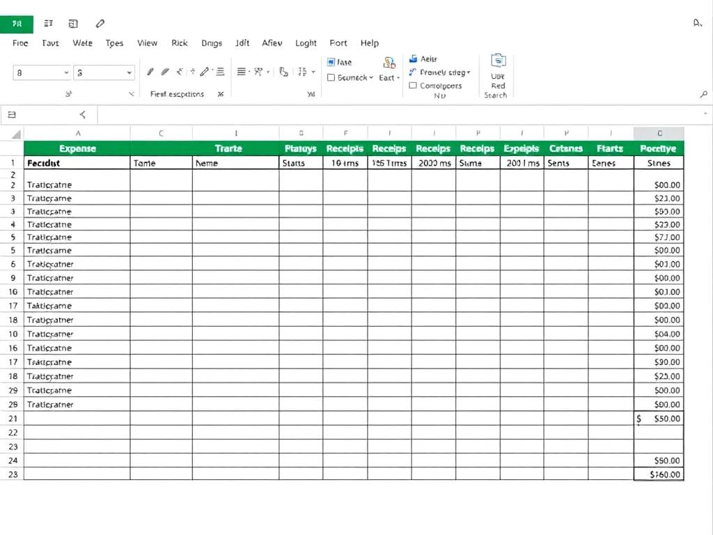 Travel and entertainment expense template with receipt tracking and reimbursement features