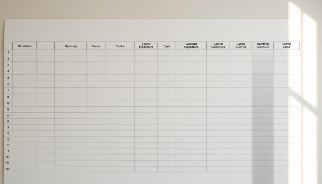 cost management template operating expenses capital expenditures