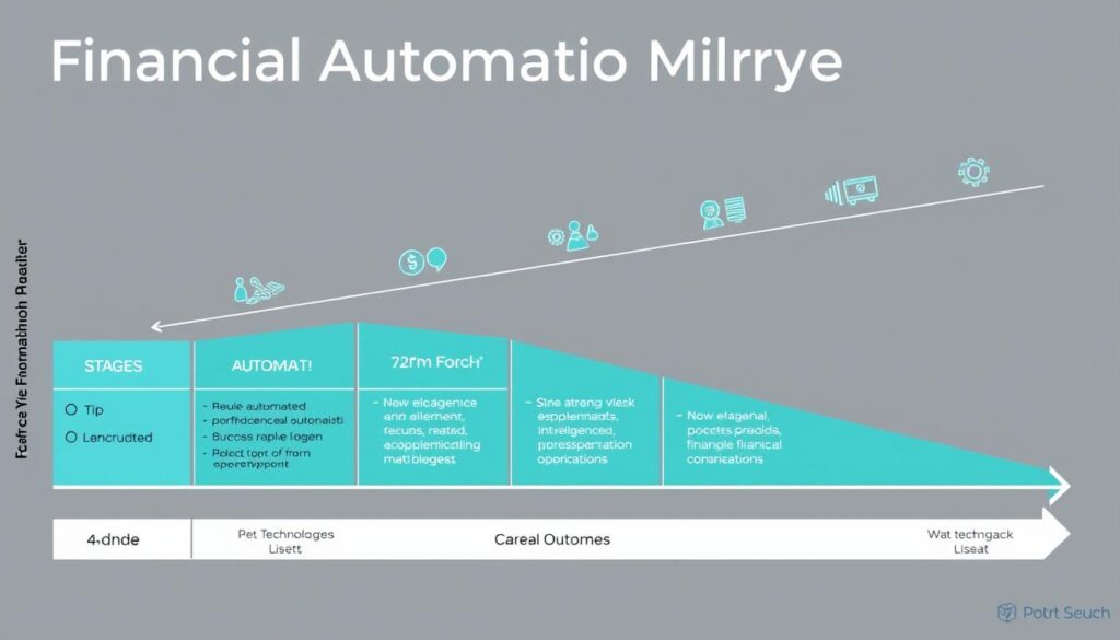 Advanced financial automation maturity model showing progression stages