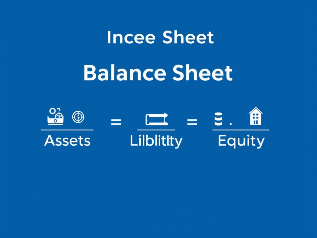 Balance sheet equation illustrated with assets, liabilities and equity