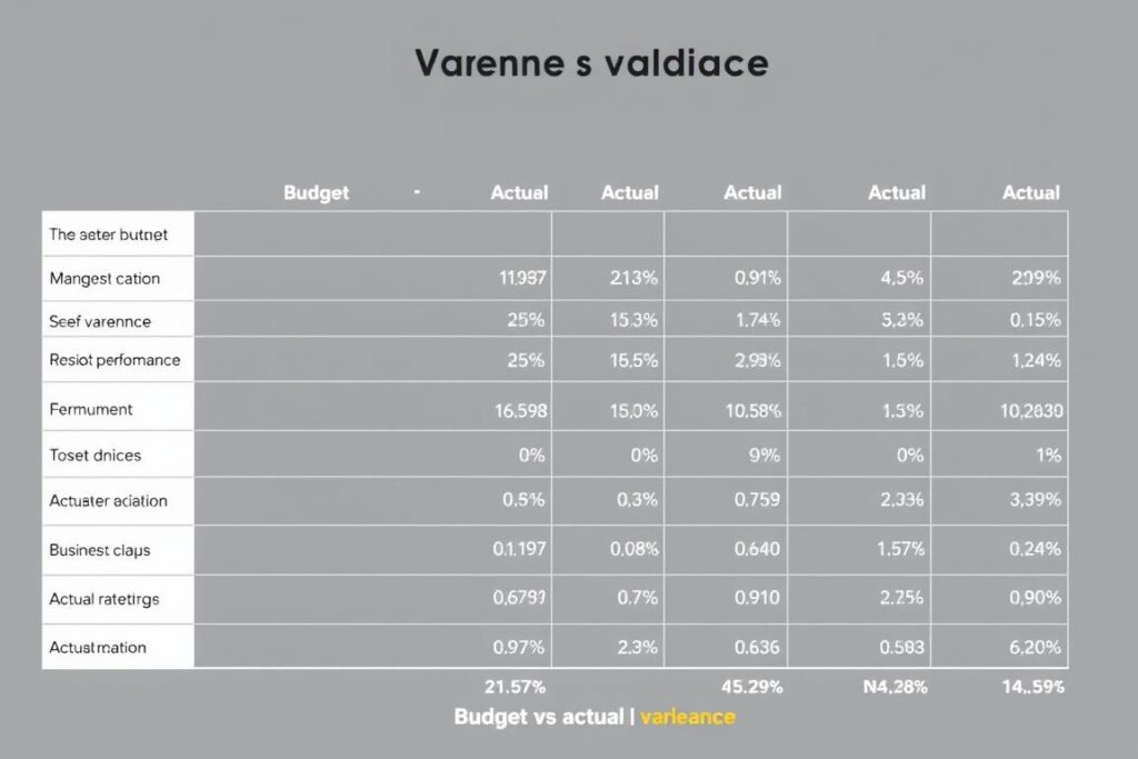Budget variance analysis chart for financial business tracking