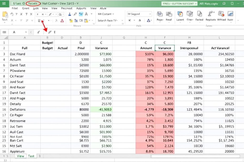 Budget vs. Actual Tracker Template with variance analysis