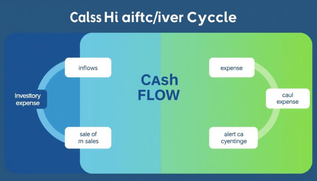 Cash flow cycle diagram showing inflows and outflows for small business management