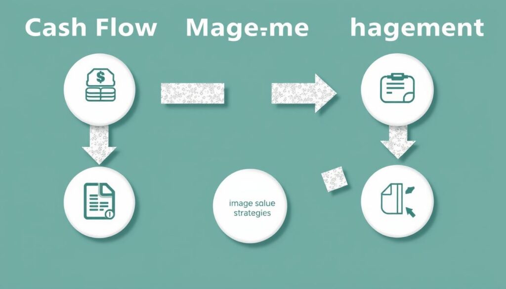 Cash flow management diagram showing inflows and outflows