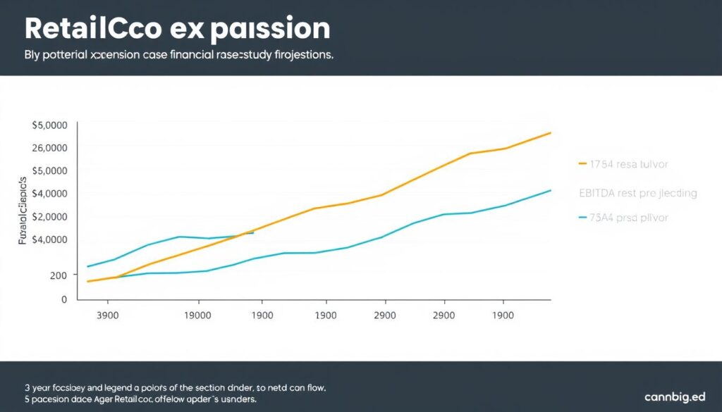 Chart showing financial projections for RetailCo expansion case study