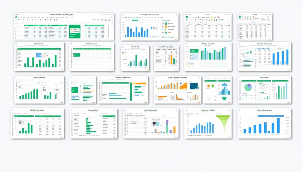 Collection of financial model Excel templates for different business types