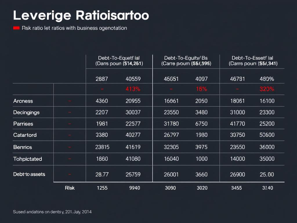 Comparison of leverage ratios across different industries with risk indicators