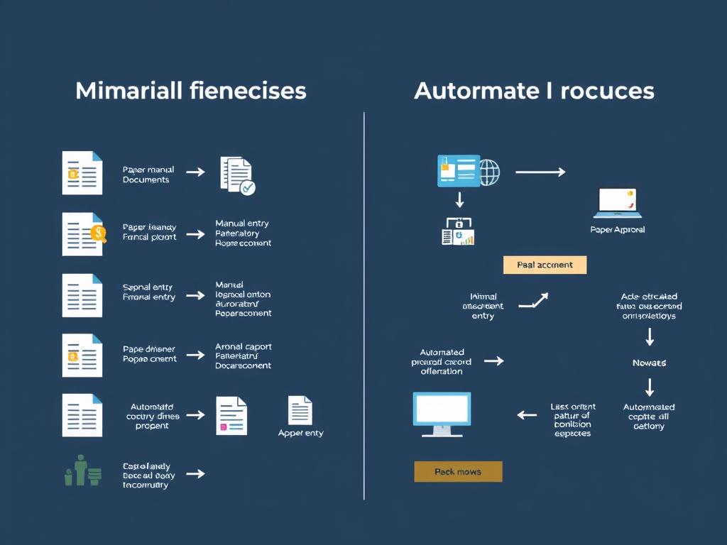 Comparison of manual vs automated financial processes workflow