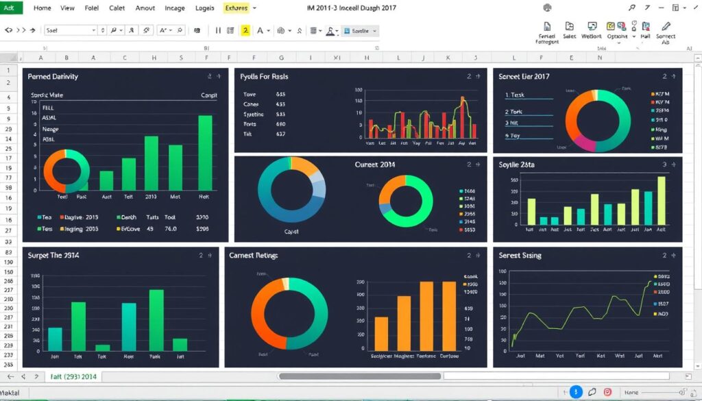 Excel financial dashboard template with charts and KPIs