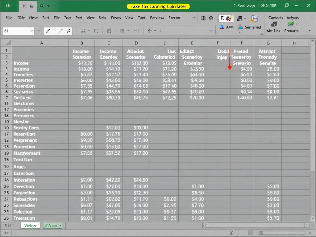 Excel tax planning calculator with scenario analysis