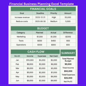 Financial Business Planning Excel Template