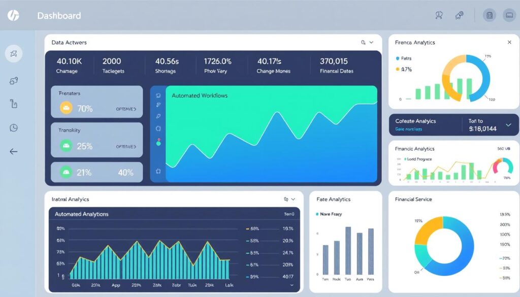 Financial business process automation dashboard and workflow