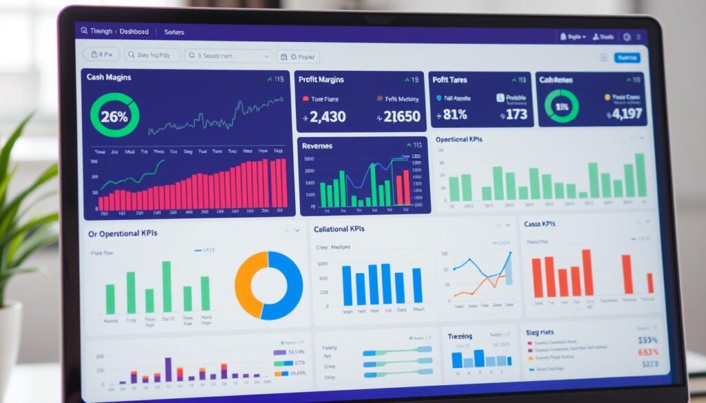 Financial dashboard showing key business performance metrics Financial dashboard showing key business performance metrics