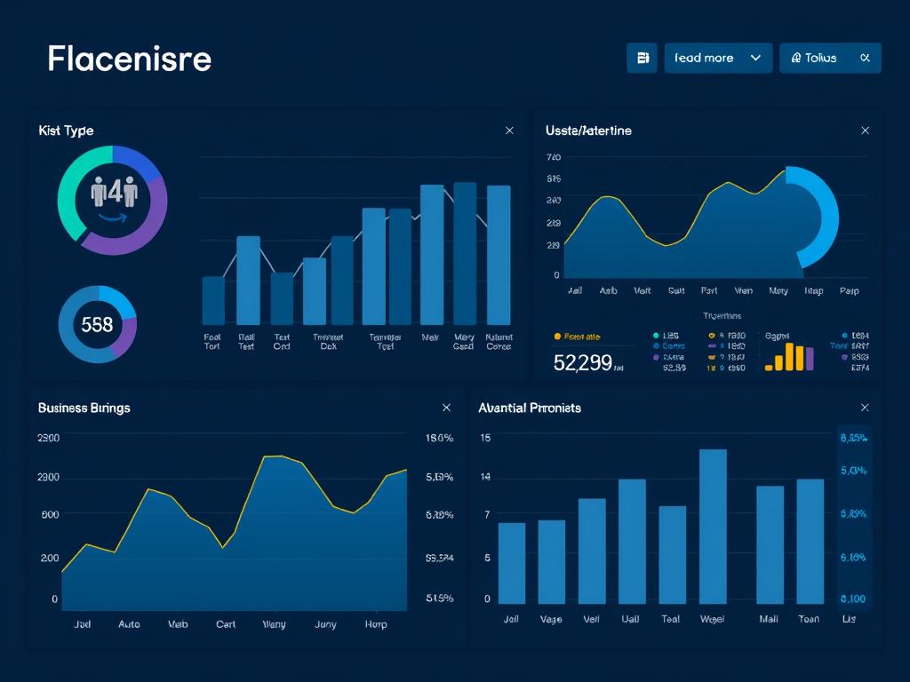 Financial performance dashboard with KPIs and metrics