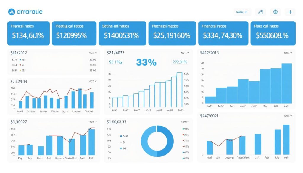Financial ratio analysis dashboard showing key business metrics