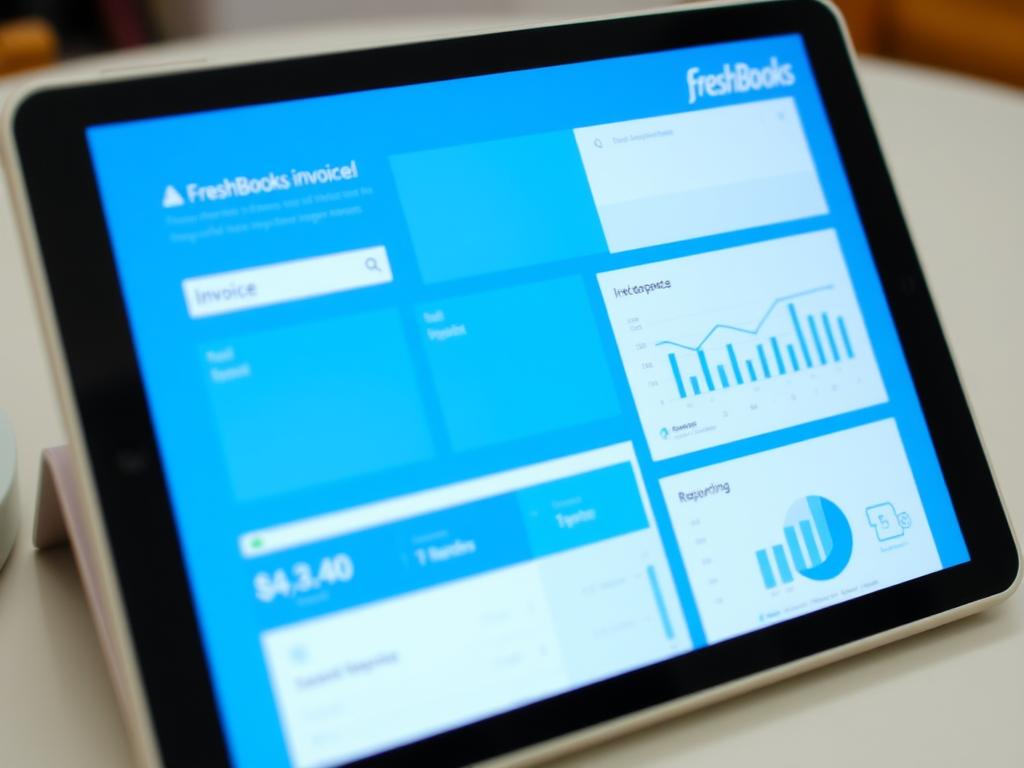 FreshBooks interface showing invoice and expense tracking