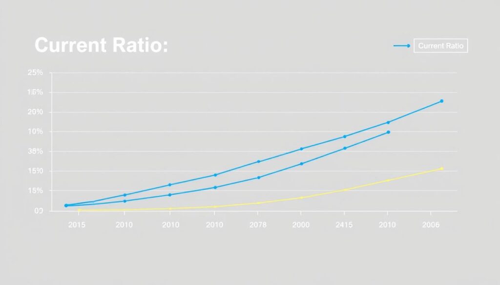 Graph showing current ratio trends across different industries with benchmark lines