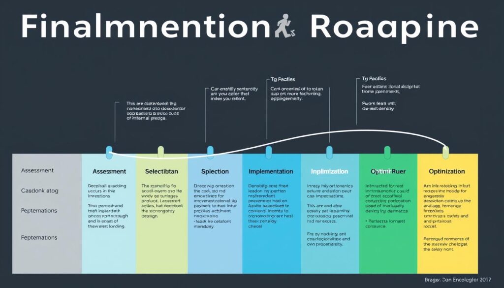 Implementation roadmap for financial tools with stages