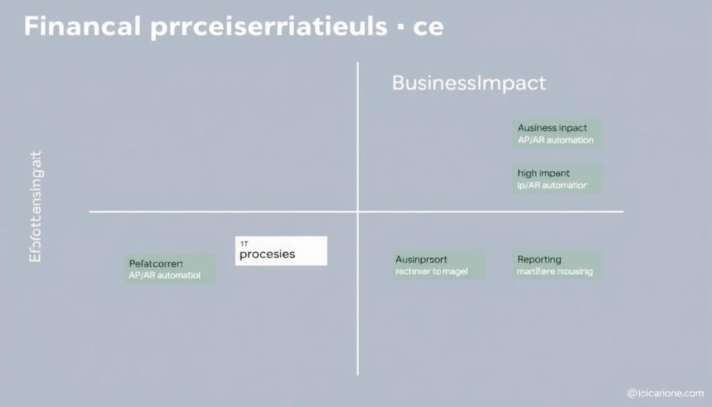 Priority matrix for financial process automation showing high-impact areas