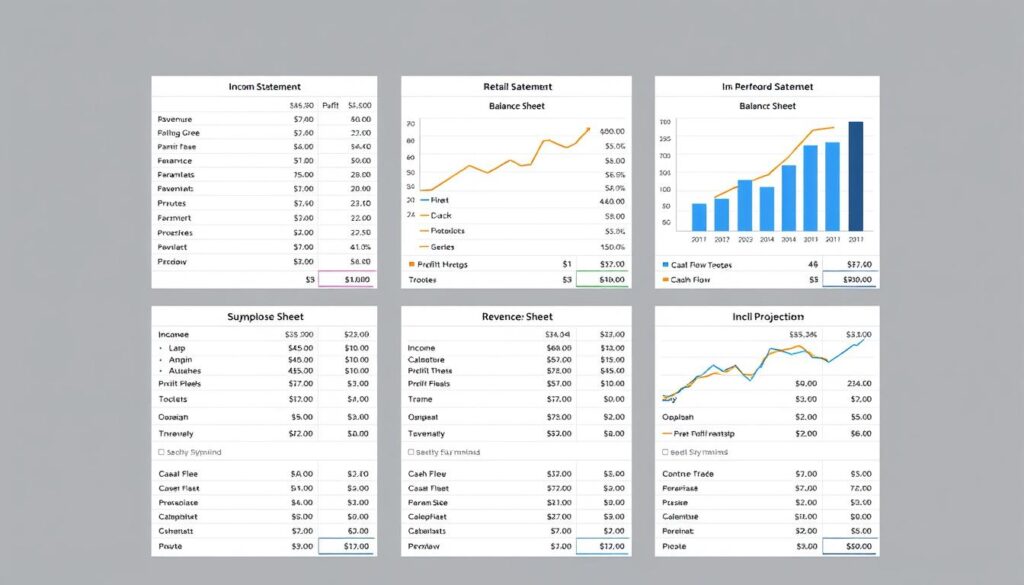 Retail business financial model case study showing key financial statements and analysis